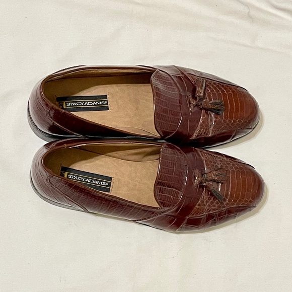 Stacy Adams Snake Skin Tassle Slip On Loafer 9.5W